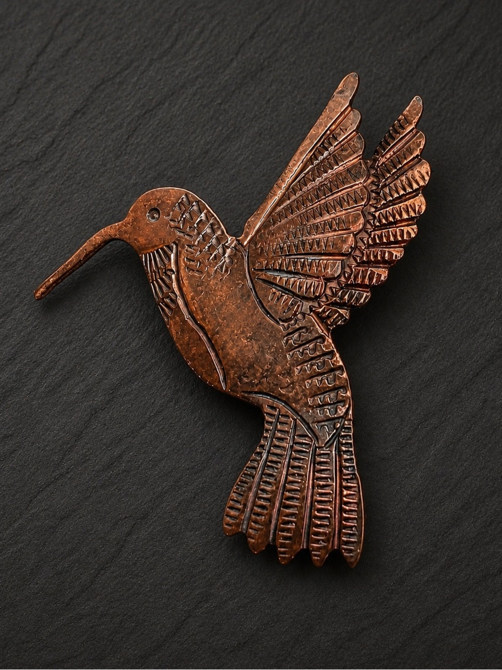 Simon Yazzie Navajo Copper Hummingbird Bird Pendant and Pin